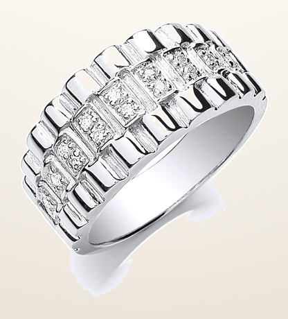 IT_ROLE:detail_crop | Silver Gents Cubic Zirconia Ring