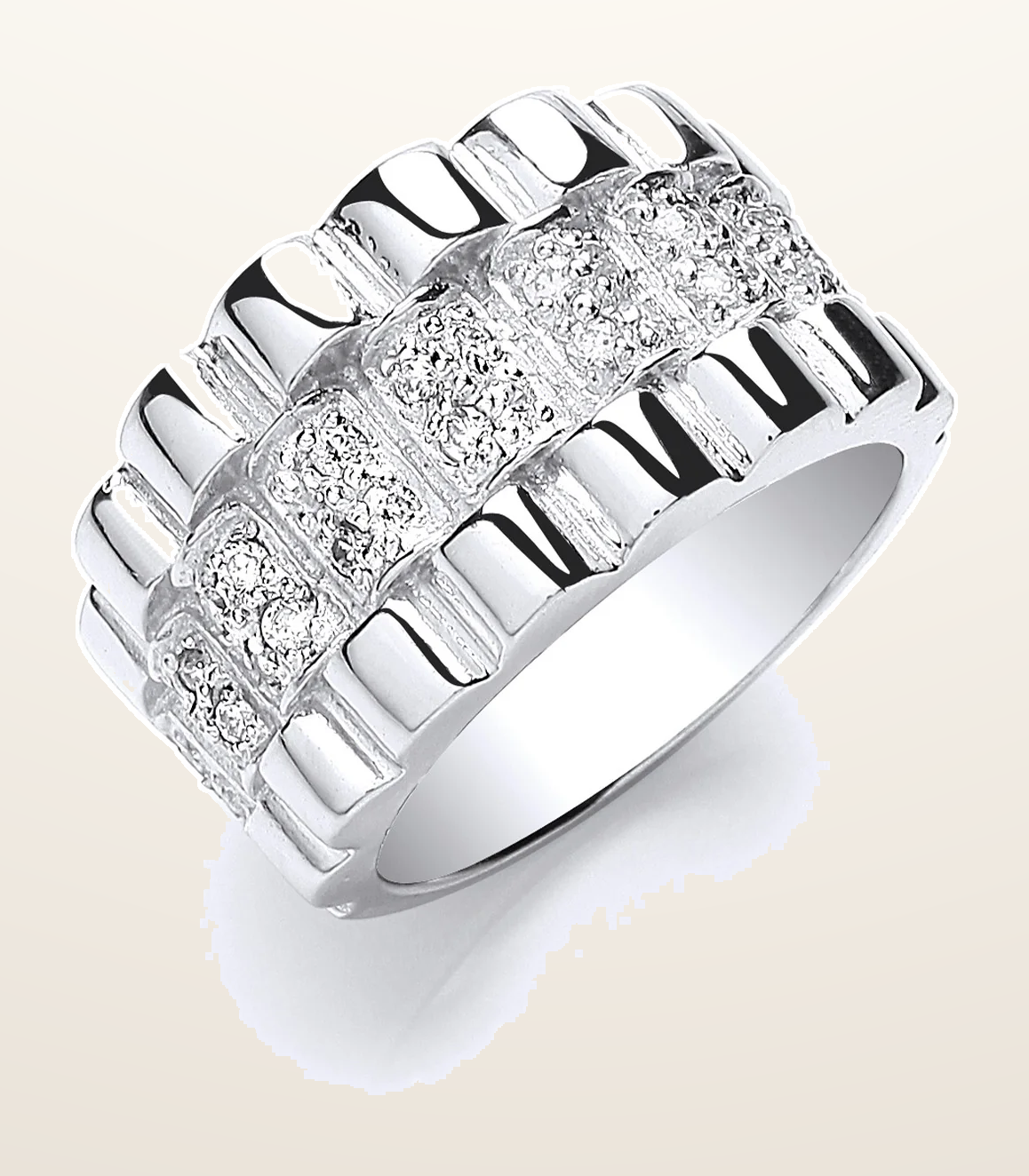 IT_ROLE:detail_crop | Silver Gents Cubic Zirconia Ring