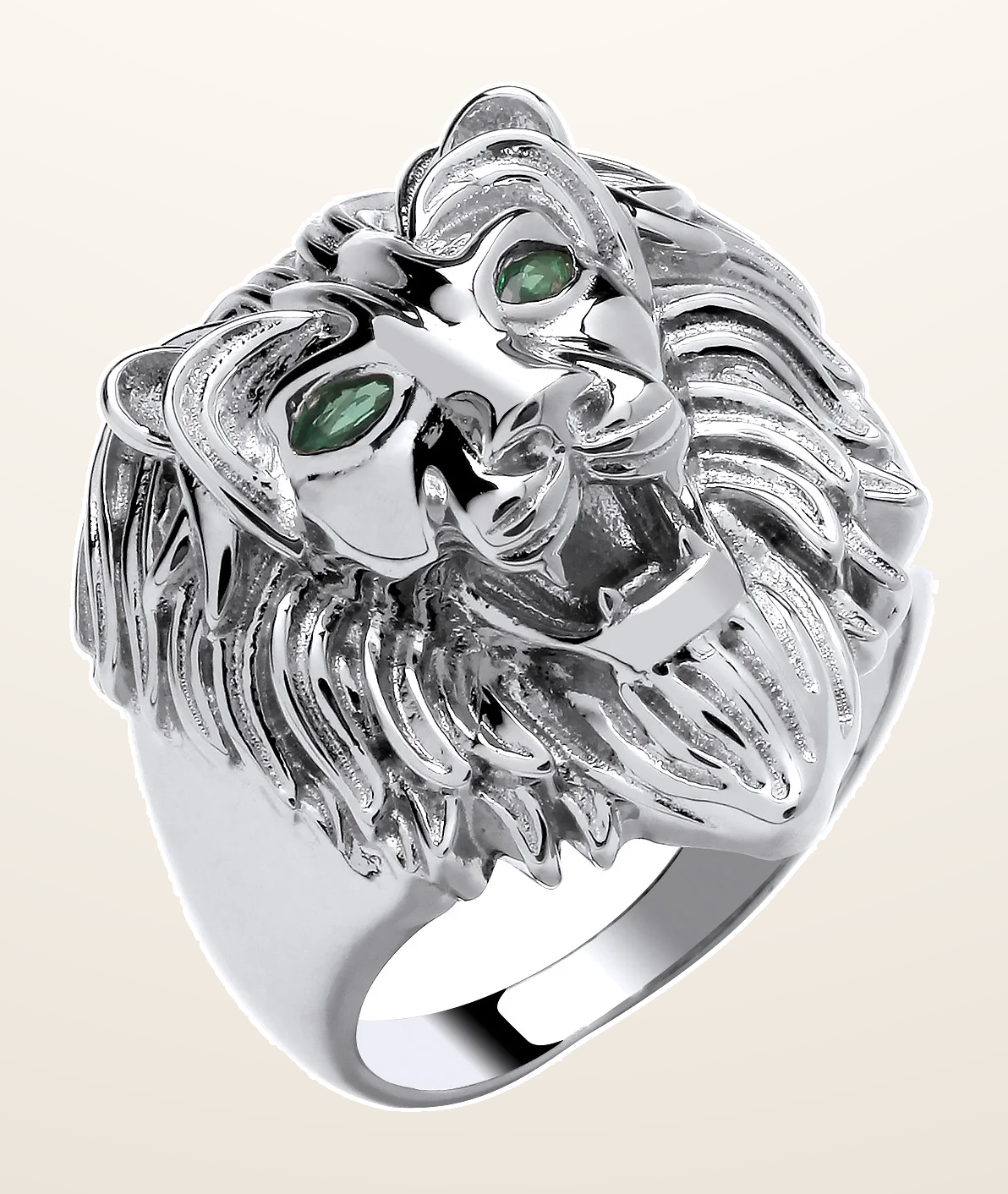 IT_ROLE:detail_crop | Silver Lion Head Gents Ring