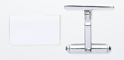 IT_ROLE:detail_crop | Silver Plain Rectangle Cufflinks