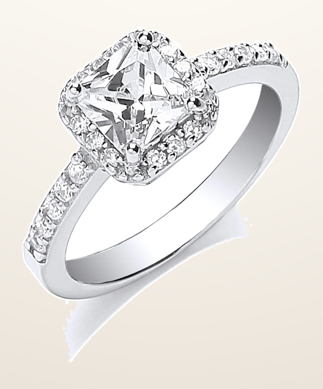 IT_ROLE:detail_crop | Silver Square Cubic Zirconia Ring