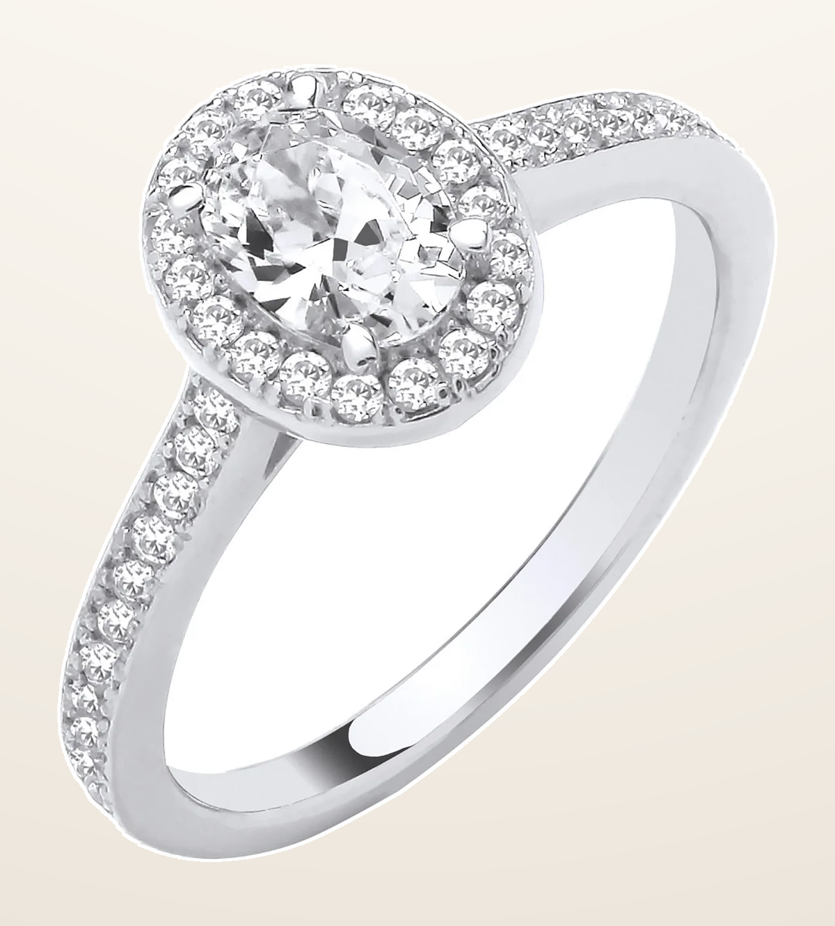 IT_ROLE:detail_crop | White Gold Oval Cubic Zirconia Halo Ladies Ring