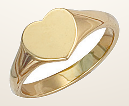 IT_ROLE:detail_crop | Yellow Gold Heart Plain Maiden Signet Ring