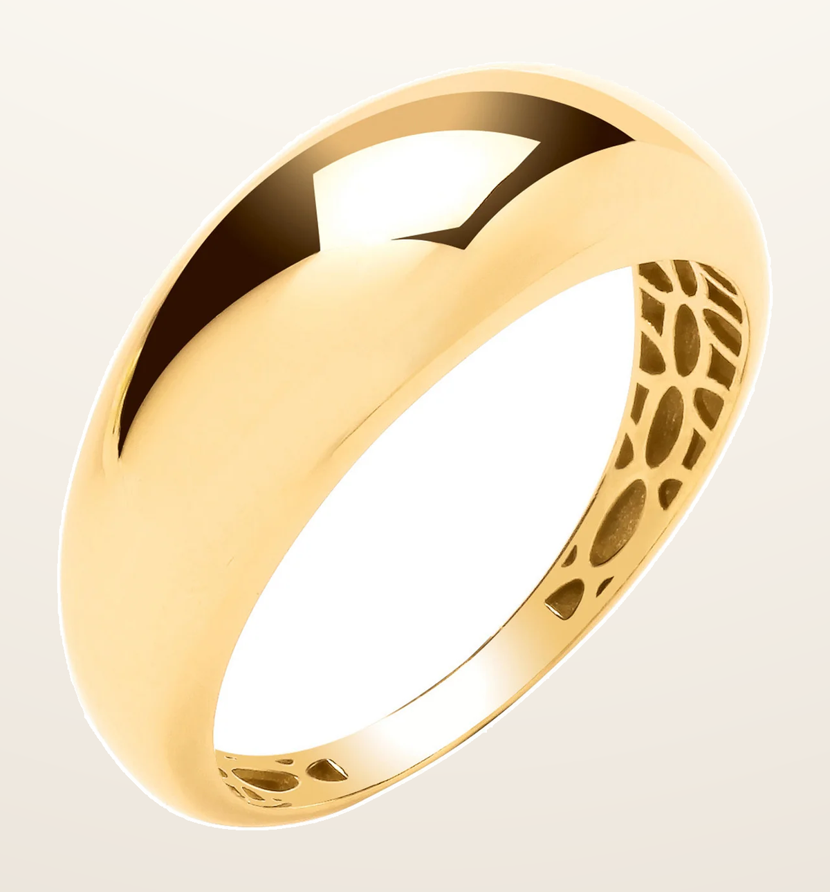 IT_ROLE:detail_crop | Yellow Gold Plain Dome Ladies Ring