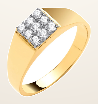 IT_ROLE:detail_crop | Yellow Gold Square Top Cubic Zirconia Baby/Child Ring