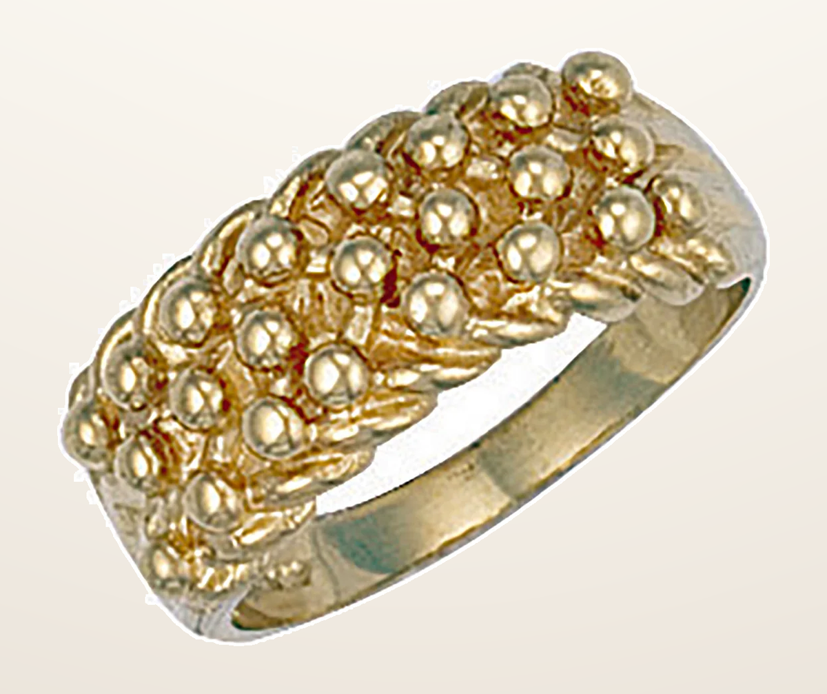 IT_ROLE:detail_crop | Yellow Gold Woven Back 3 Row Keeper Ring