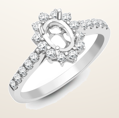 IT_ROLE:detail_crop | 18ct White Gold 50pt Semi Set Natural Diamond Ring Mount.Fits7x5.5mm