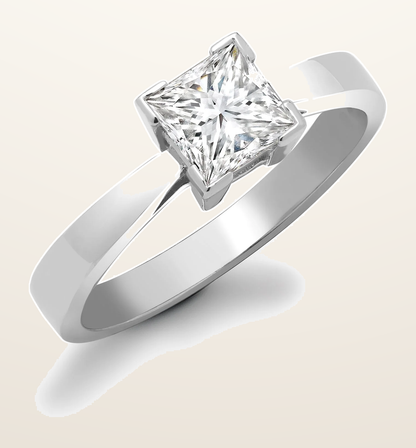 IT_ROLE:detail_crop | 18ct White Gold 50pts Princess Cut Natural Diamond Solitaire Ring