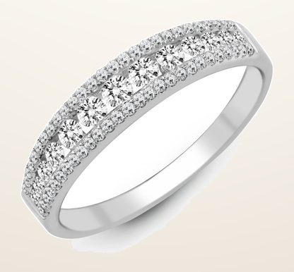 IT_ROLE:detail_crop | 18ct White 0.47ct Natural Diamond 3 Row ? ET Ring