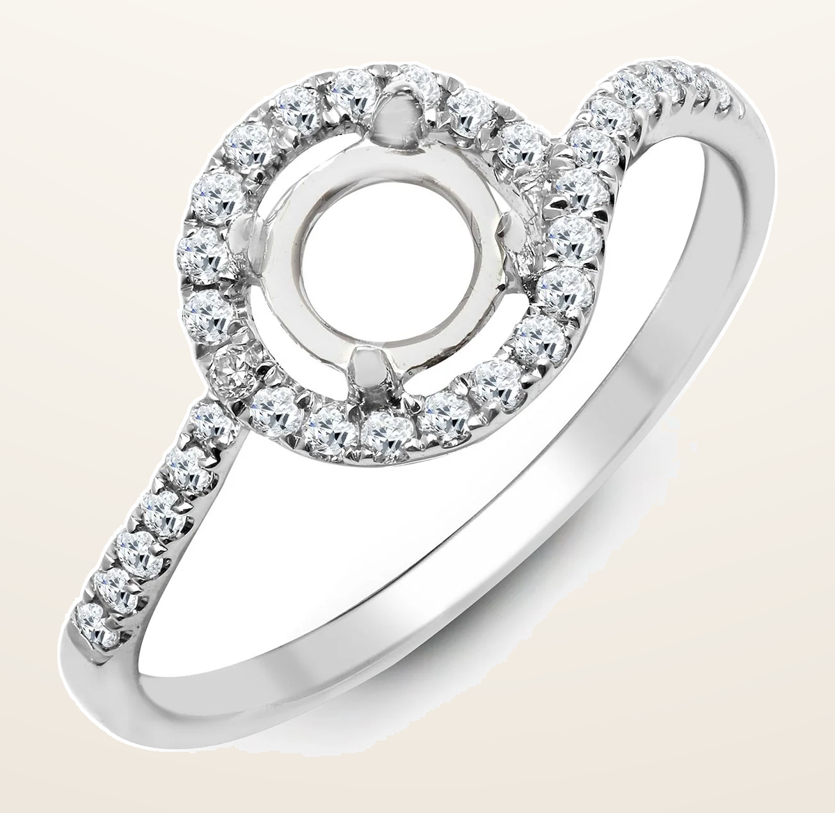 IT_ROLE:detail_crop | 18ct White 0.28ct Natural Diamond Semi Set Ring - Holds 0.50ct