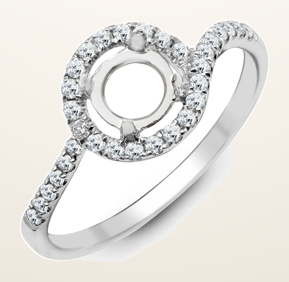 IT_ROLE:detail_crop | 18ct White 0.28ct Natural Diamond Semi Set Ring - Holds 0.50ct