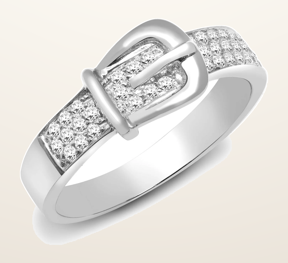 IT_ROLE:detail_crop | 18ct White 0.34ct Natural Diamond Buckle Ring