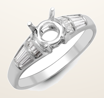 IT_ROLE:detail_crop | 18ct White 0.36ct Natural Diamond Semi Set Ring - Holds 0.50ct