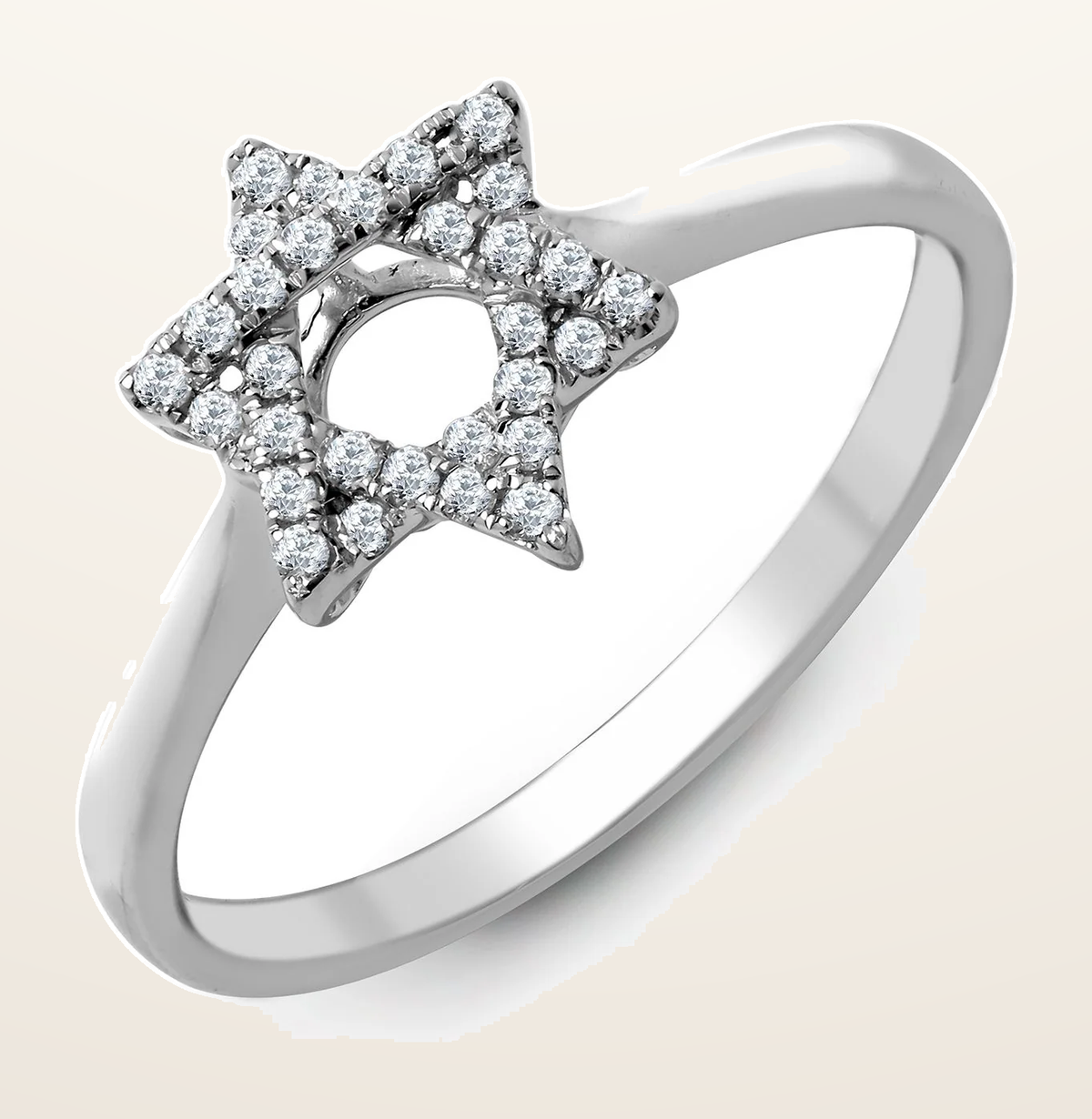 IT_ROLE:detail_crop | 18ct White 0.13ct Natural Diamond Star of David Ring