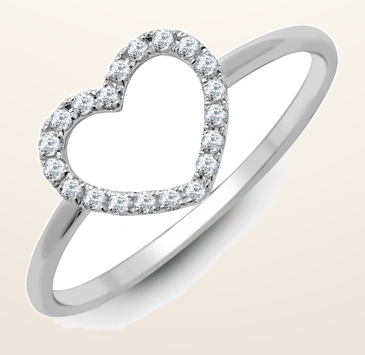 IT_ROLE:detail_crop | 18ct White 0.14ct Natural Diamond Heart Ring