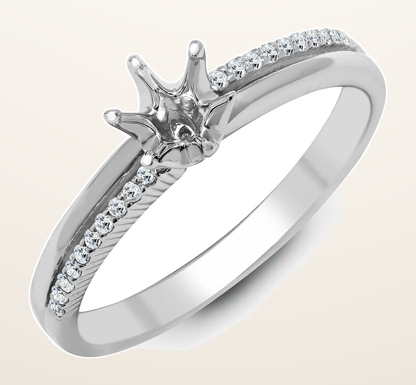 IT_ROLE:detail_crop | 18ct White 0.09ct Natural Diamond Semi Set Ring - Holds 0.25ct