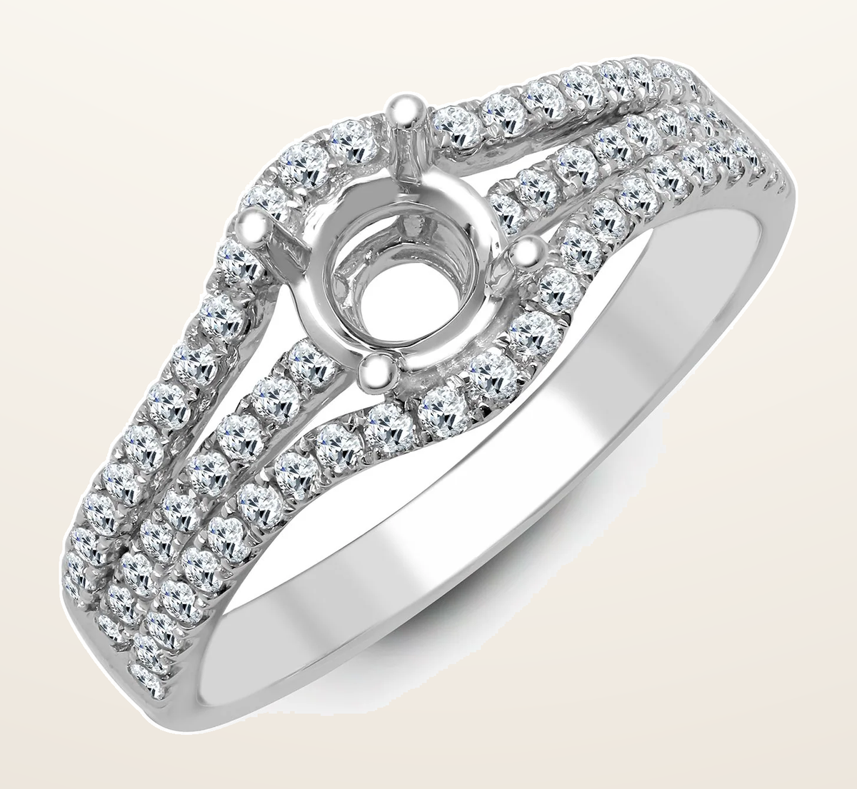 IT_ROLE:detail_crop | 18ct White 0.50ct Natural Diamond Semi Set Ring - Holds 0.50ct