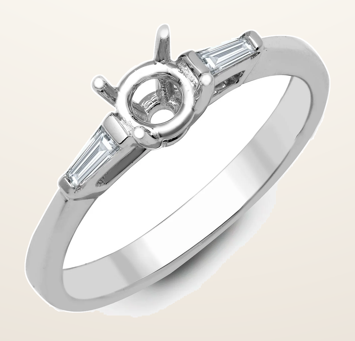 IT_ROLE:detail_crop | 18ct White 0.16ct Natural Diamond Semi Set Ring - Holds 0.75ct