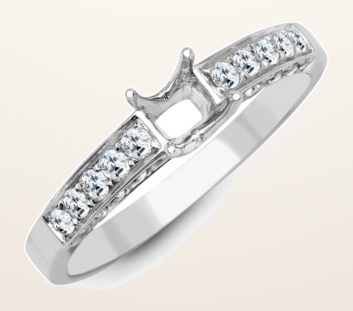 IT_ROLE:detail_crop | 18ct White 0.52ct Natural Diamond Semi Set Ring - Holds 0.50ct