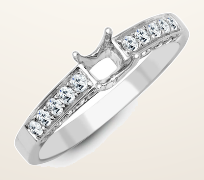 IT_ROLE:detail_crop | 18ct White 0.52ct Natural Diamond Semi Set Ring - Holds 0.50ct