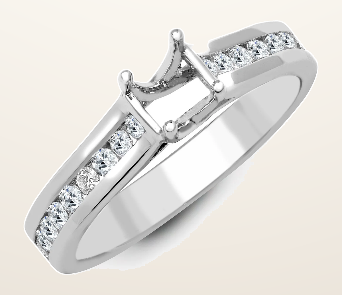 IT_ROLE:detail_crop | 18ct White 0.40ct Natural Diamond Semi Set Ring - Holds 0.50ct