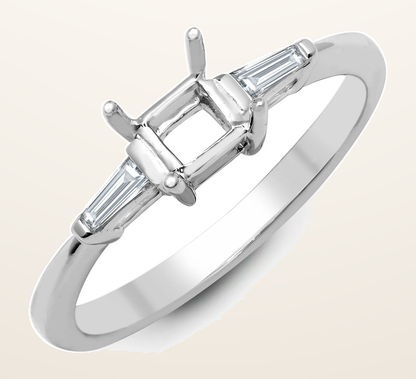 IT_ROLE:detail_crop | 18ct White 0.14ct Natural Diamond Semi Set Ring - Holds 1.00ct