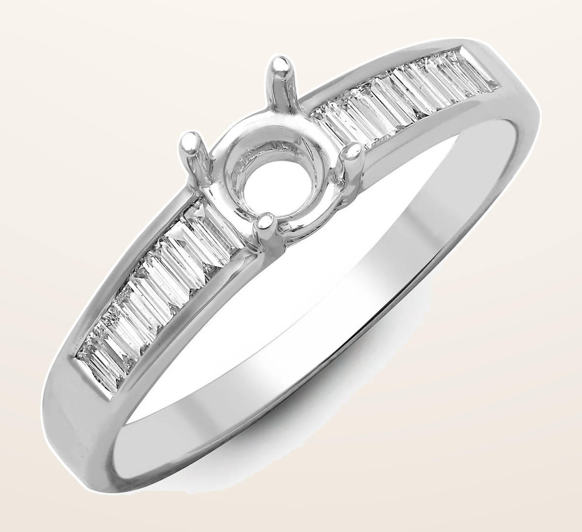 IT_ROLE:detail_crop | 18ct White 0.26ct Natural Diamond Semi Set Ring - Holds 0.25ct