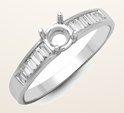 IT_ROLE:detail_crop | 18ct White 0.26ct Natural Diamond Semi Set Ring - Holds 0.25ct