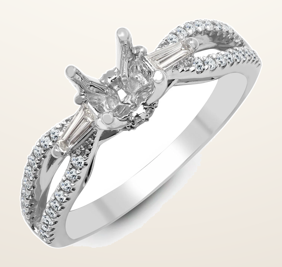 IT_ROLE:detail_crop | 18ct White 0.42ct Natural Diamond Semi Set Ring - Holds 1.00ct
