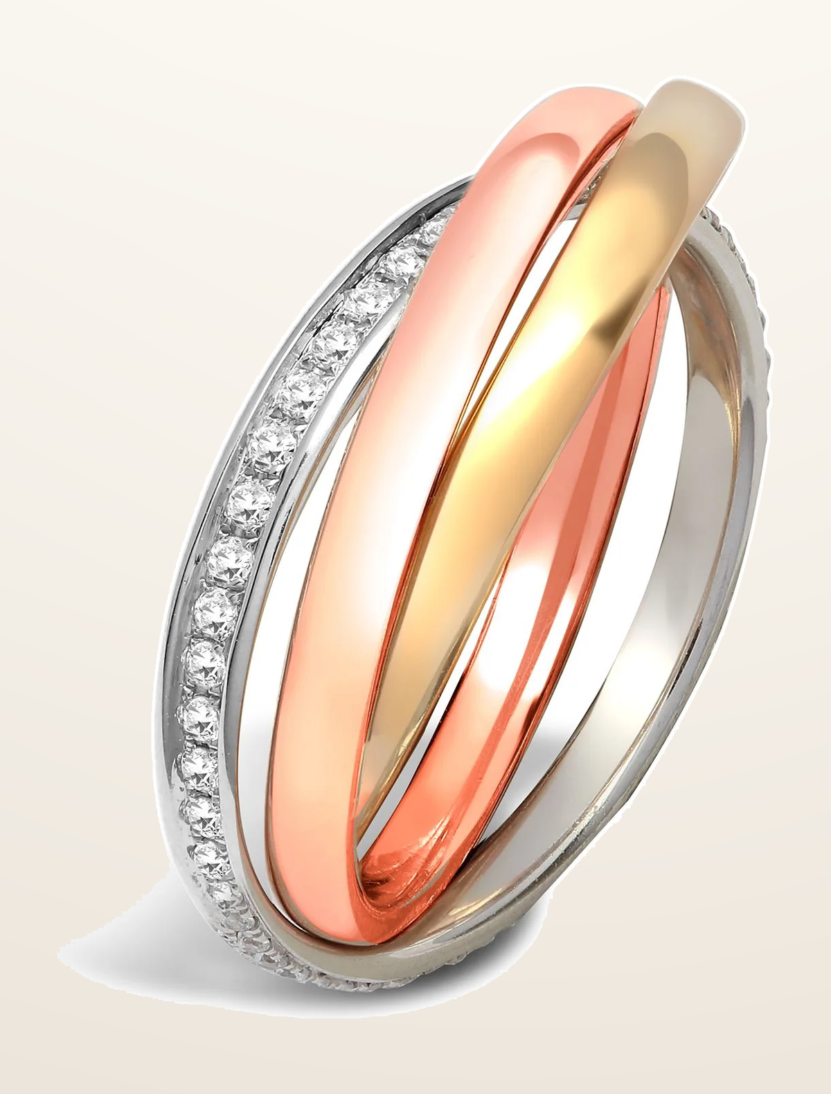 IT_ROLE:detail_crop | 18ct 3 Colour 0.27ct 2mm RWR 1/3 Set