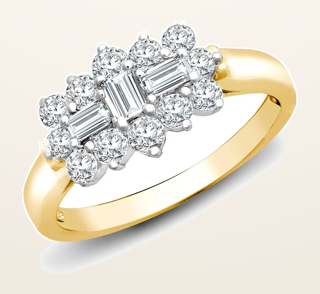 IT_ROLE:detail_crop | 18ct Yellow & White 0.50ct Natural Diamond Boat Ring