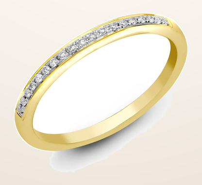 IT_ROLE:detail_crop | 18ct Yellow 0.10ct Pave Set Natural Diamond 1\2 Eternity Ring