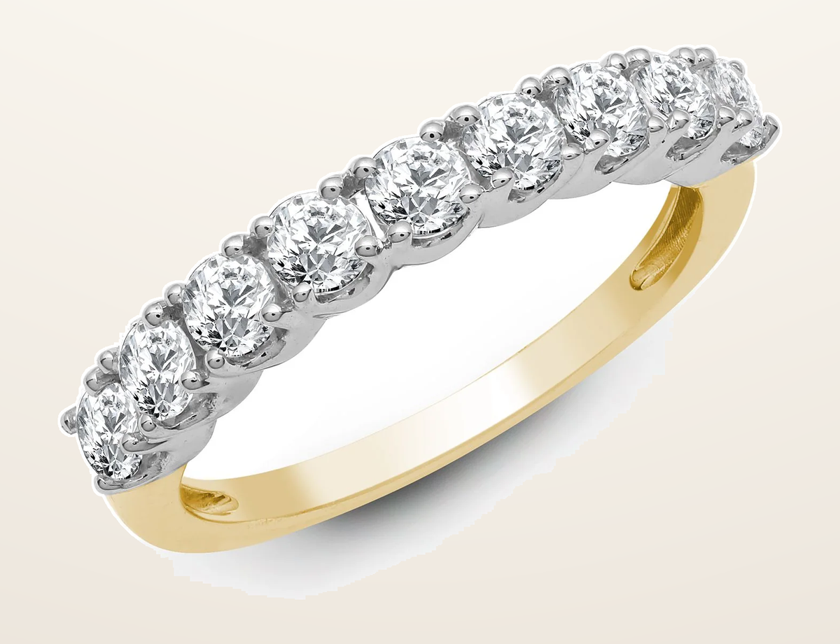 IT_ROLE:detail_crop | 18ct Yellow/White 0.50ct 9 stone Claw Set 1/2 ET Ring