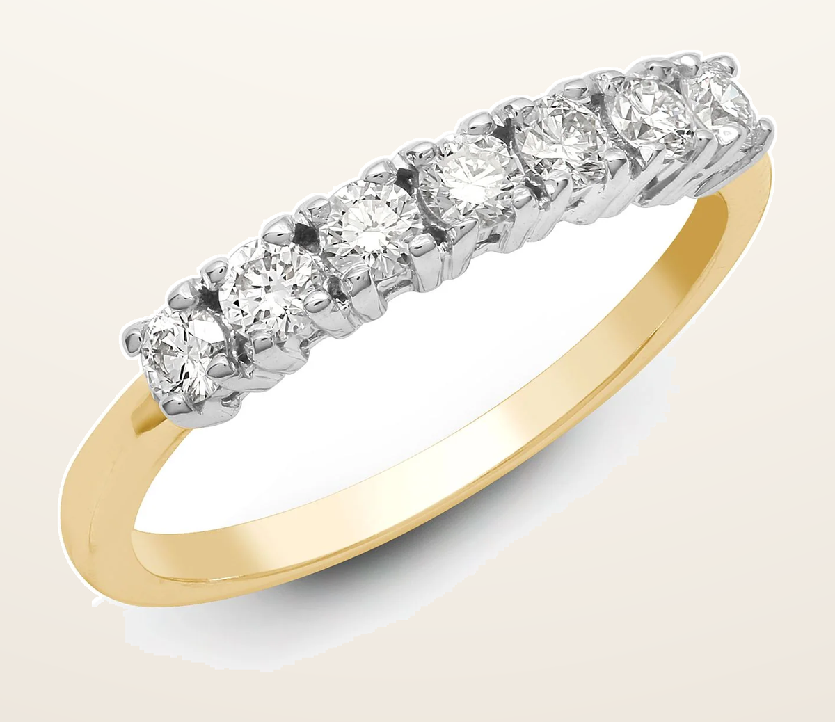 IT_ROLE:detail_crop | 18ct Yellow/White 0.50ct Natural Diamond 7 stone 1/2 ET Ring