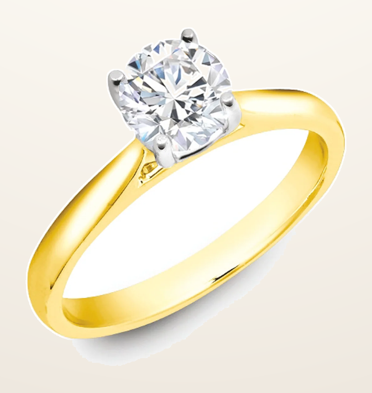 IT_ROLE:detail_crop | 18ct Yellow Gold 25pts Round Brilliant Cut Solitaire Wed Fit Natural Diamond Ring