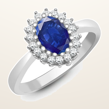 IT_ROLE:detail_crop | 18ct White Gold Natural Diamond And Sapphire Ring