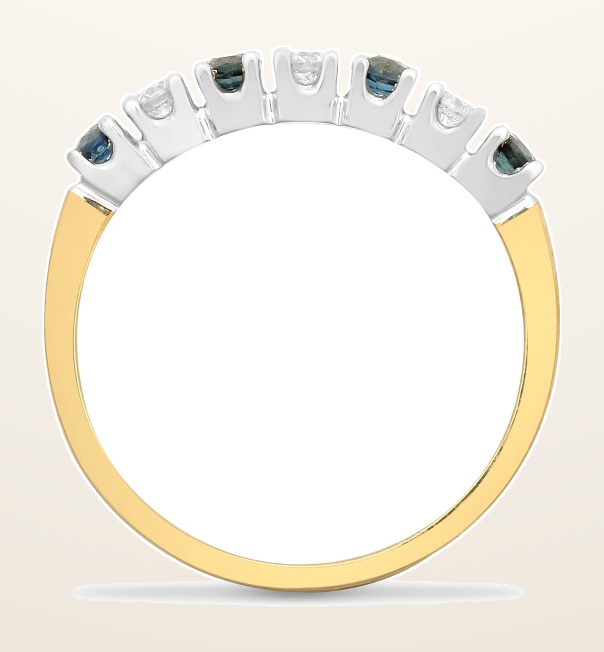IT_ROLE:detail_crop | 9ct Yellow Gold Natural Diamond 15pts & Sapphire 20pts Half Eternity Ring