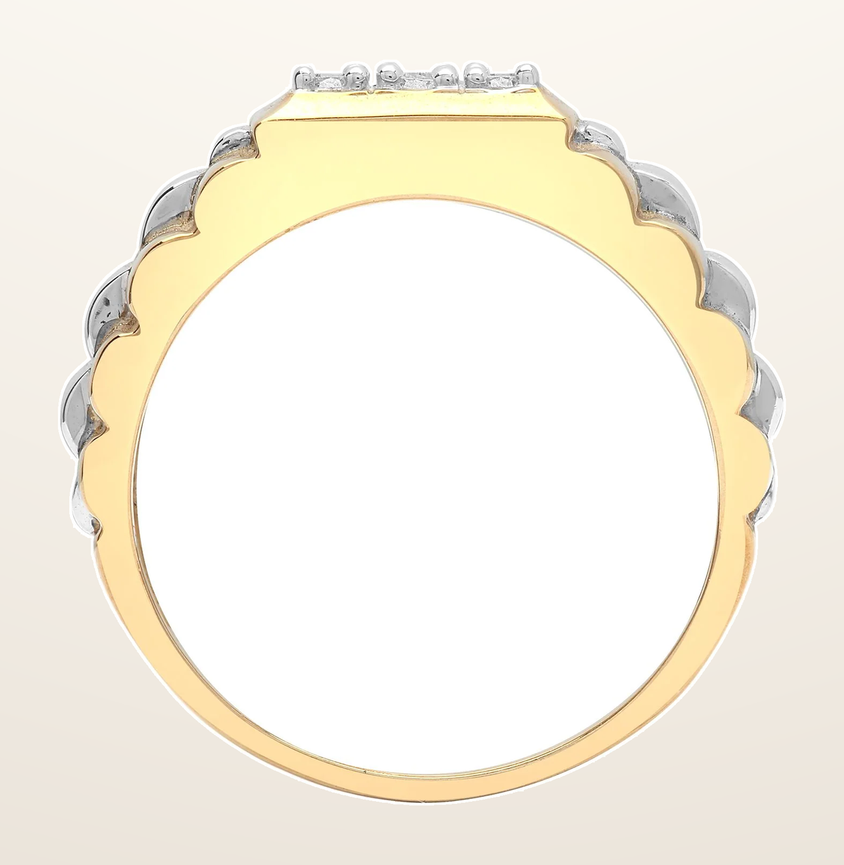 IT_ROLE:detail_crop | 9ct White And Yellow Gold Gents Natural Diamond Ring