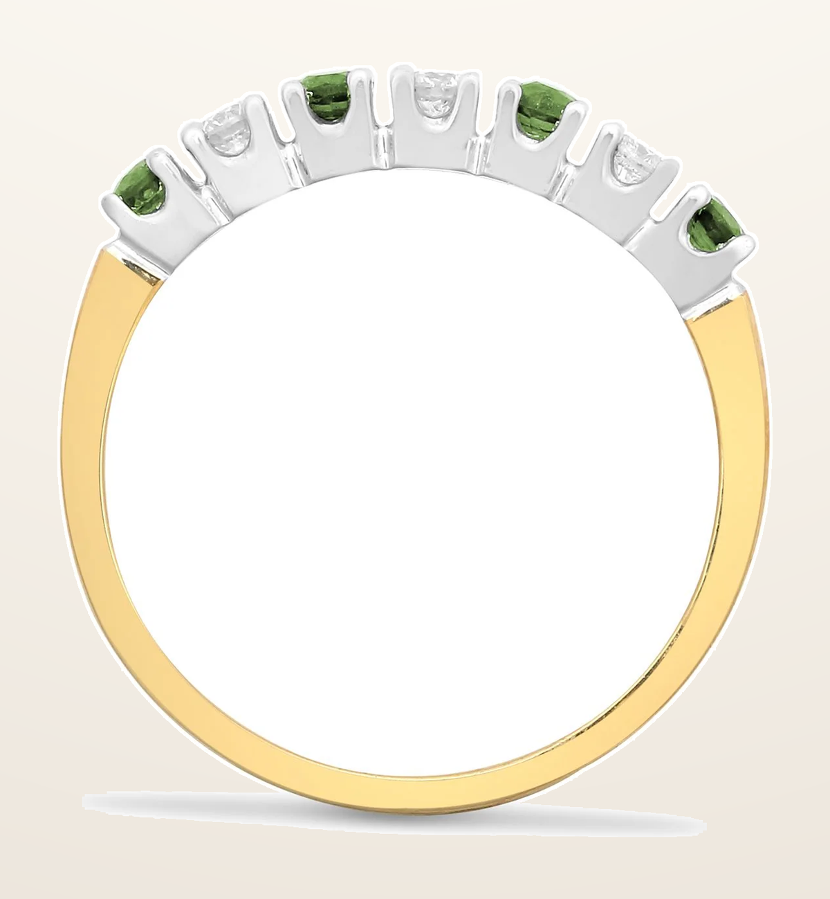 IT_ROLE:detail_crop | 9ct Yellow Gold Natural Diamond 15pts & Emerald 20pts Half ET Ring
