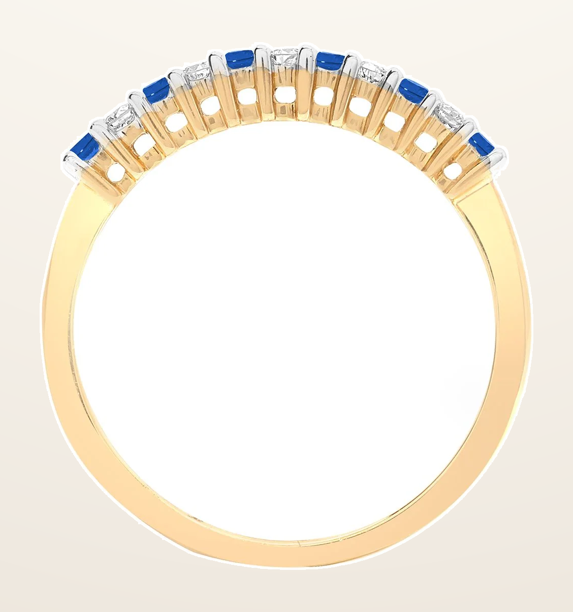 IT_ROLE:detail_crop | 9ct Yellow Gold Natural Diamond 10pts & Sapphire 15pts Half Eternity Ring
