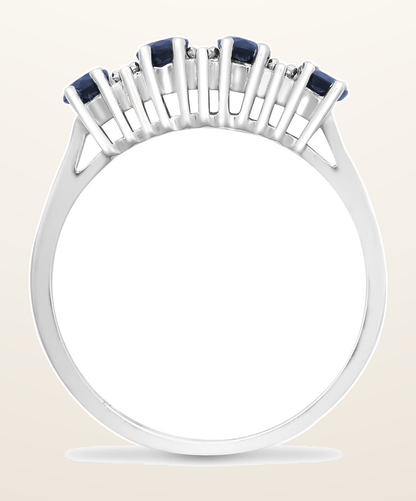 IT_ROLE:detail_crop | 9ct White Gold Natural Diamond 12pts & Sapphire 1.05ct Ring