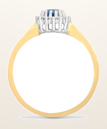 IT_ROLE:detail_crop | 9ct Yellow Gold Natural Diamond 12pts & Sapphire 56pts Ring
