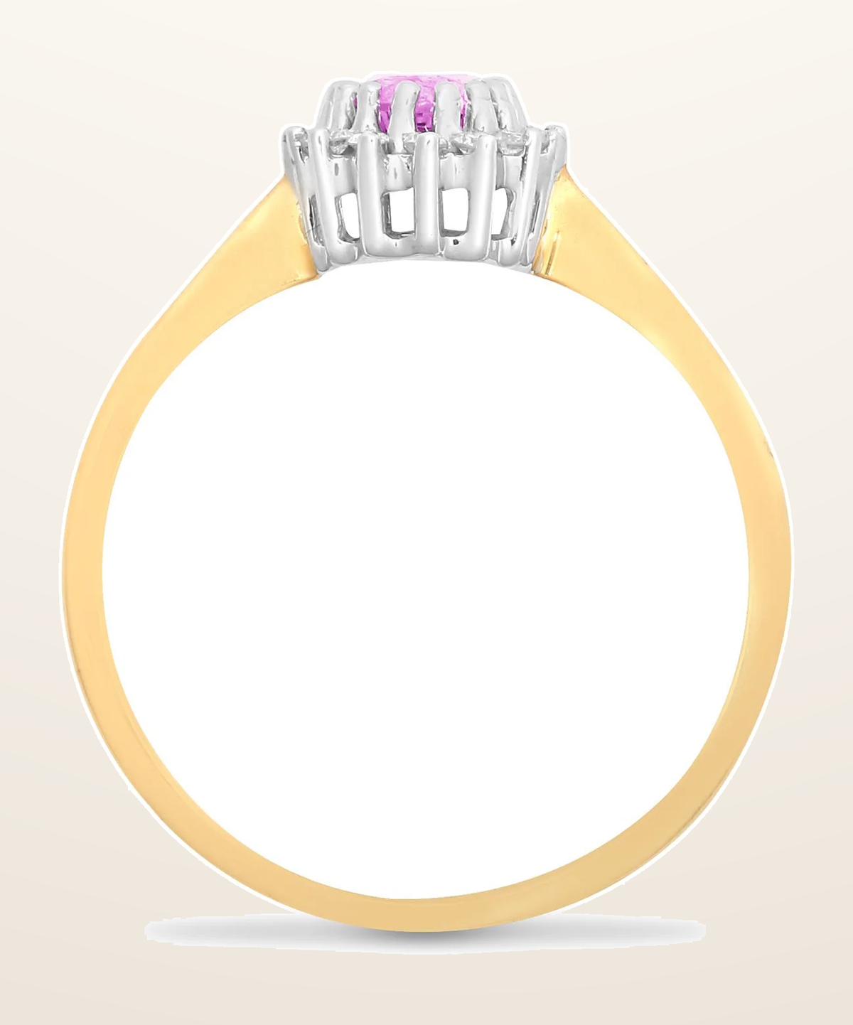 IT_ROLE:detail_crop | 9ct Yellow Gold Natural Diamond 12pts & Pink Sapphire 68pts Ring