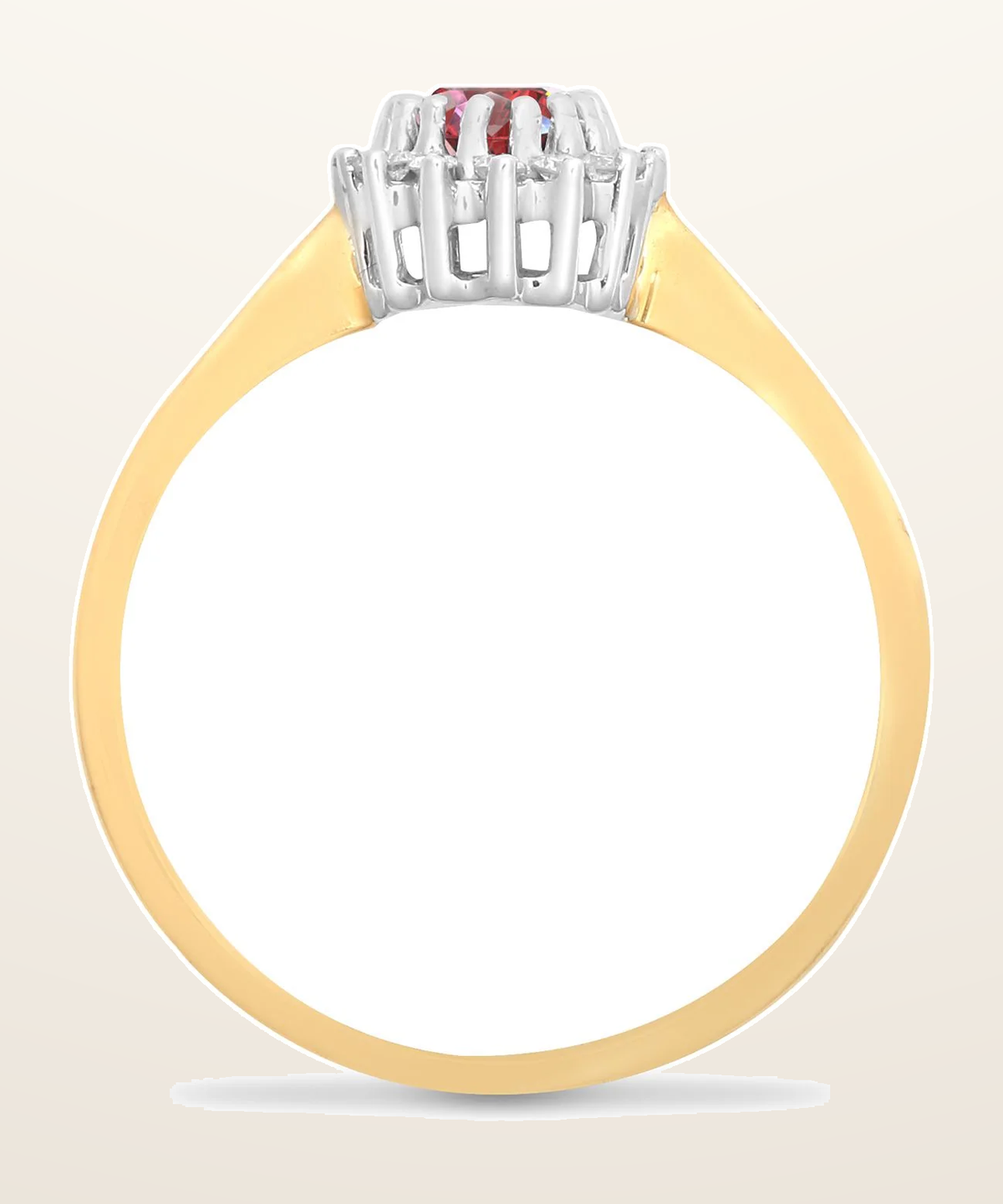 IT_ROLE:detail_crop | 9ct Yellow Gold Natural Diamond 12pts & Ruby 60pts Ring
