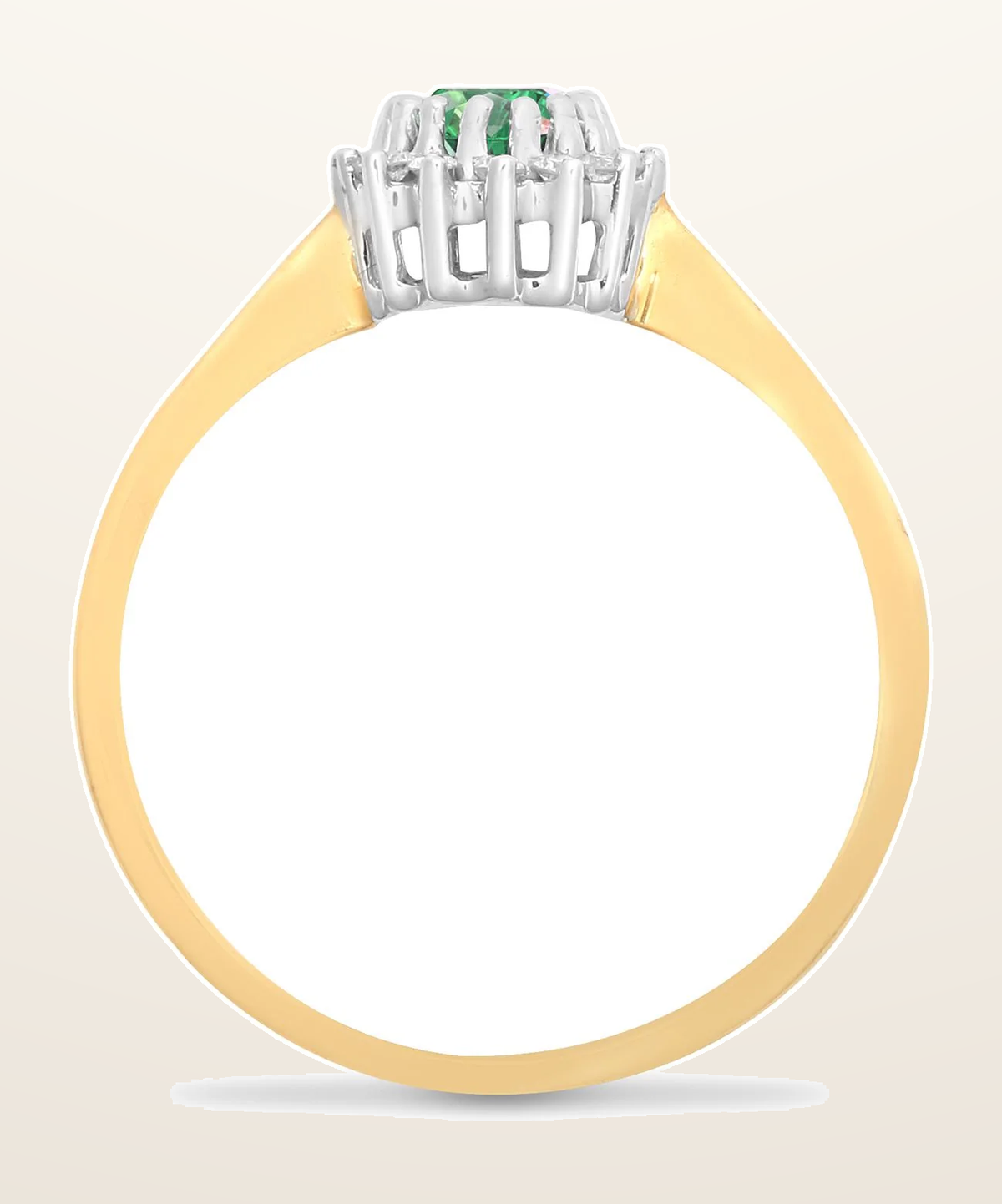 IT_ROLE:detail_crop | 9ct Yellow Gold Natural Diamond 12pts & Emerald 52pts Ring