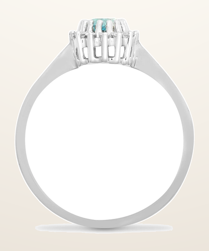 IT_ROLE:detail_crop | 9ct White Gold Natural Diamond 12pts & Blue Topaz 57pts Ring