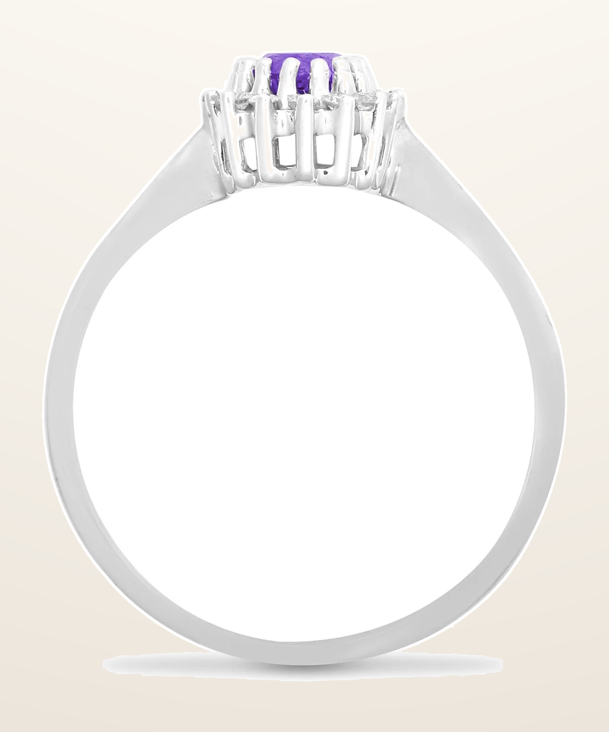 IT_ROLE:detail_crop | 9ct White Gold Natural Diamond 12pts & Amethyst 44pts Ring