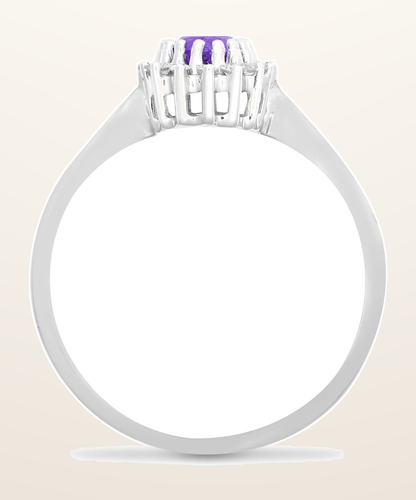 IT_ROLE:detail_crop | 9ct White Gold Natural Diamond 12pts & Amethyst 44pts Ring