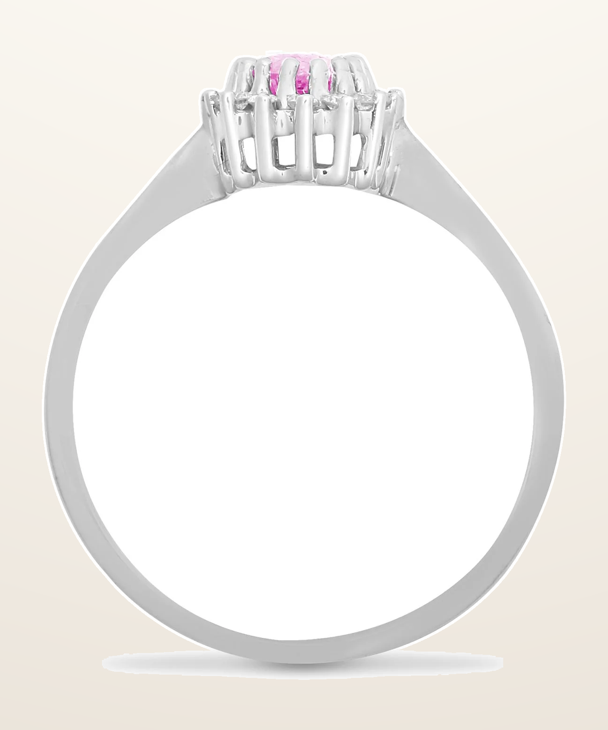 IT_ROLE:detail_crop | 9ct White Gold Natural Diamond 12pts & Pink Sapphire 68pts Ring