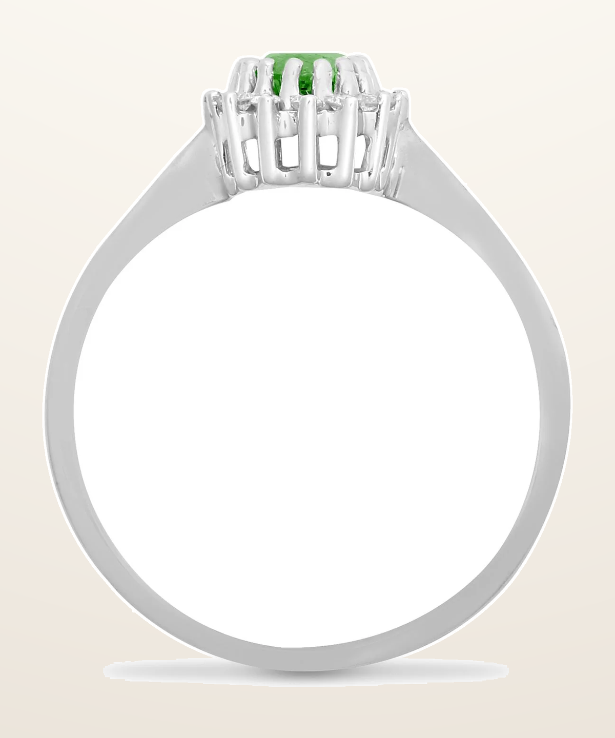 IT_ROLE:detail_crop | 9ct White Gold Natural Diamond 12pts & Emerald 52pts Ring